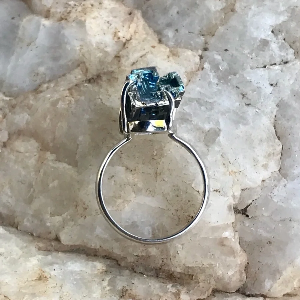 BISMUTH CRYSTAL 925 sterling silver ring size 7 - Picture 7 of 10